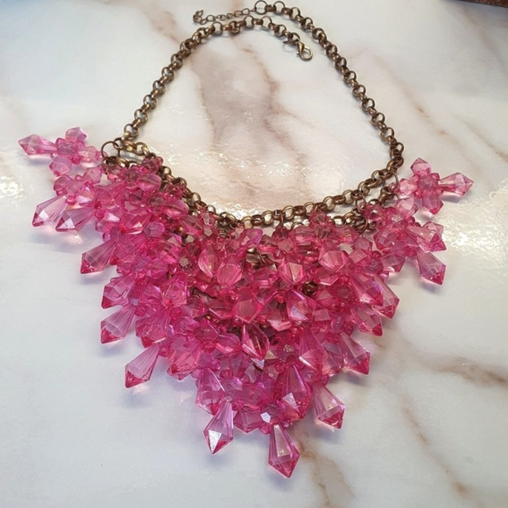 Cresent collar statement necklace gold plaited jewellery